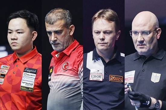 앤드워프3쿠션월드컵 8강전에서 조명우와 김행직이 패하면서 대회 4강이 (왼쪽부터) 바오프엉빈-타이푼 타스데미르, 글렌 호프만-마틴 혼 대결로 압축됐다. (사진=SOOP)