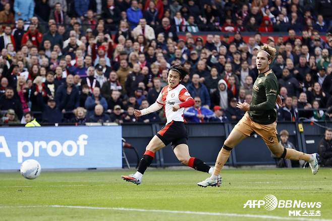 네덜란드 명문 페예노르트에서 활약 중인 일본 축구 대표팀 공격수 우에다 아야세. 사진=AFPBBNews=News1