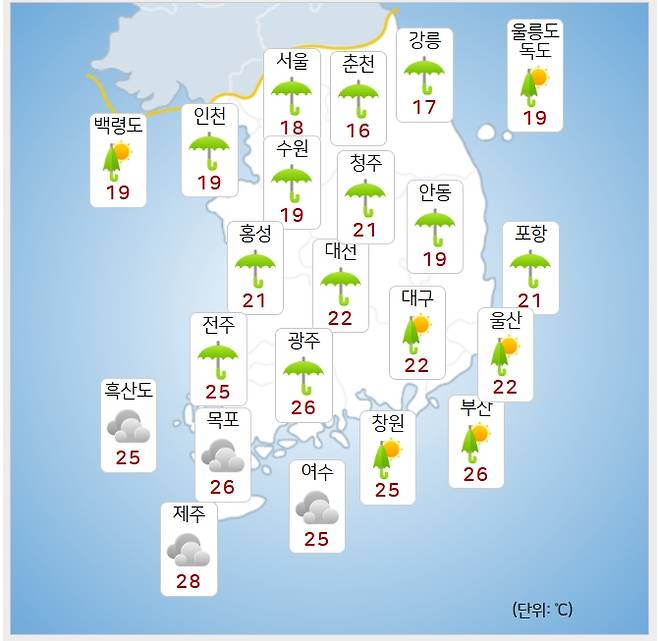 ⓒ기상청: 오늘(13일) 오후 날씨