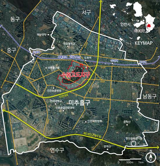수봉 고도지구 위치도. <인천시 제공>