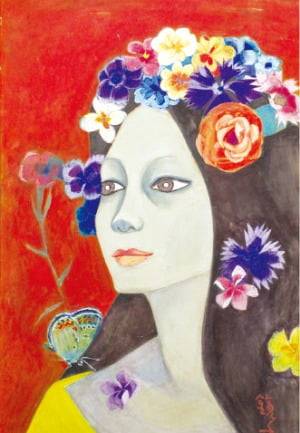 (2) 천경자의 여성 초상화 ‘고(孤)’(1974).