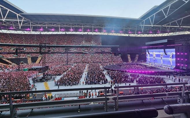 지난 8월 영국 런던 웸블리 스타디움에서 열린 블랙핑크의 콘서트 /사진=연합뉴스