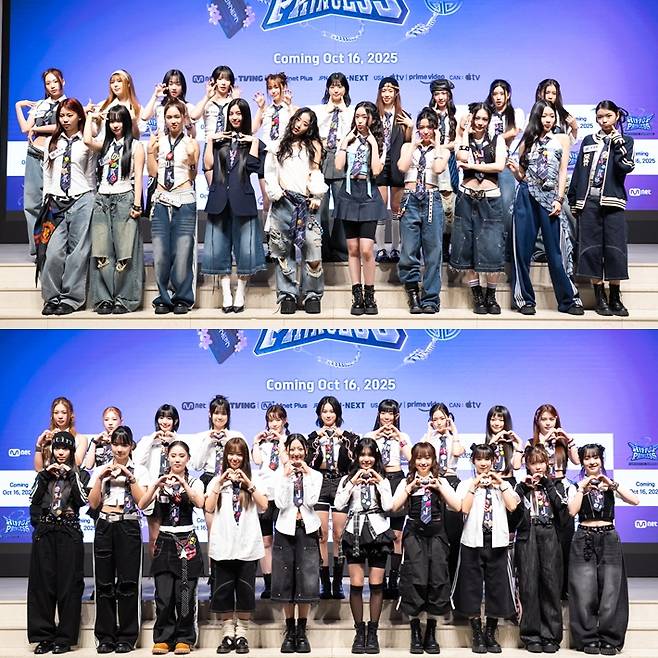 위쪽부터 '힙팝 프린세스' 한국 참가자들, 일본 참가자들. CJ ENM 제공