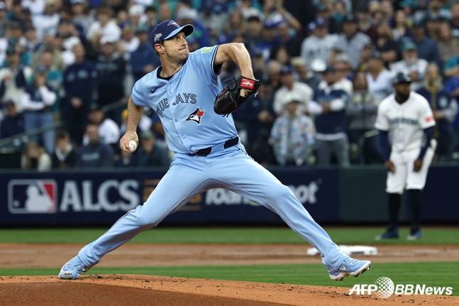 역투를 펼치는 셔저. /AFPBBNews=뉴스1