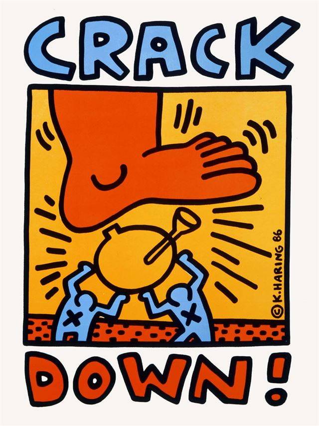 마약 중독을 경계하는 해링의 포스터.