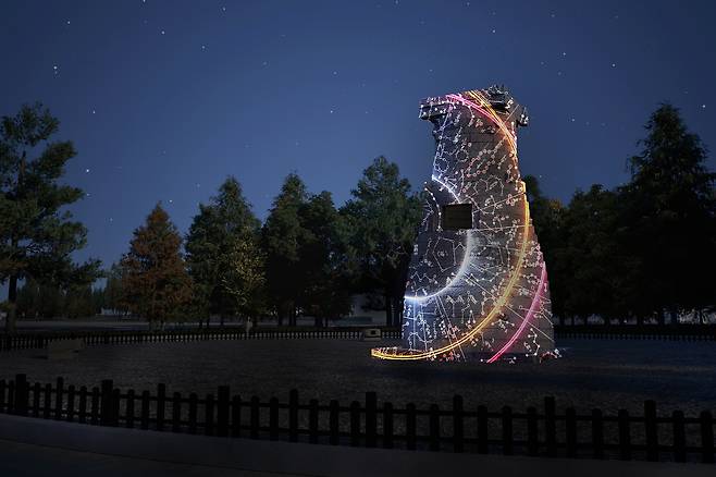 시스템 오류로 멈춰서기 전 첨성대 점등 모습./독자 제공