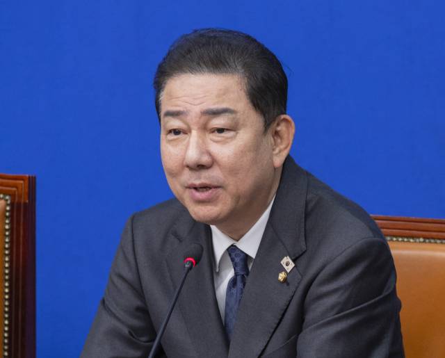 김병기 더불어민주당 원내대표가 22일 국회에서 열린 최고위원회의에서 발언하고 있다. 연합뉴스