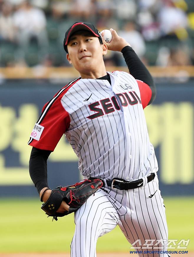 31일 잠실구장에서 열린 LG 트윈스와 키움 히어로즈 경기. LG 손주영이 역투하고 있다. 잠실=박재만 기자 pjm@sportschosun.com/2025.08.31/