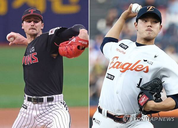 앤더스 톨허스트(왼쪽)·문동주. ⓒ연합뉴스