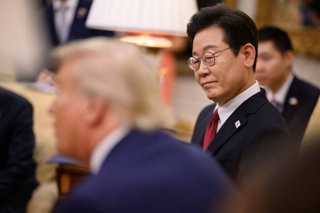 ▲ 사진 공유 플랫폼 플리커 백악관 공식 계정에 올라온 지난 8월 25일(현지시간)한미 정상회담에서의 이재명 대통령과 도널드 트럼프 미국 대통령 ⓒ플리커.