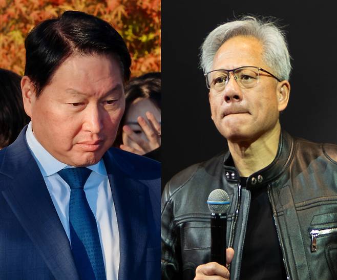 최태원 SK그룹 회장(왼쪽), 젠슨 황 엔비디아 CEO(오른쪽). /사진=뉴시스, 머니투데이