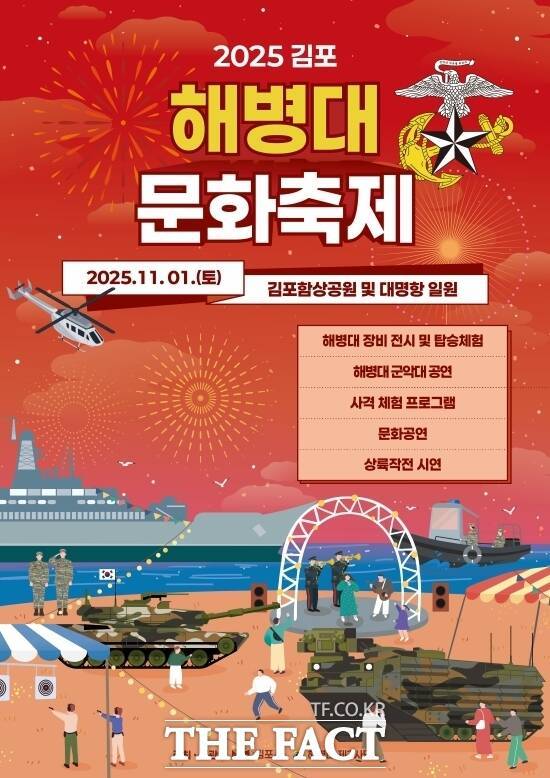 오는 11월 1일 경기 김포시 함상공원과 대명항 일원에서 펼쳐질 예정인 '2025 김포 해병대 문화축제' 홍보 포스터. /김포시