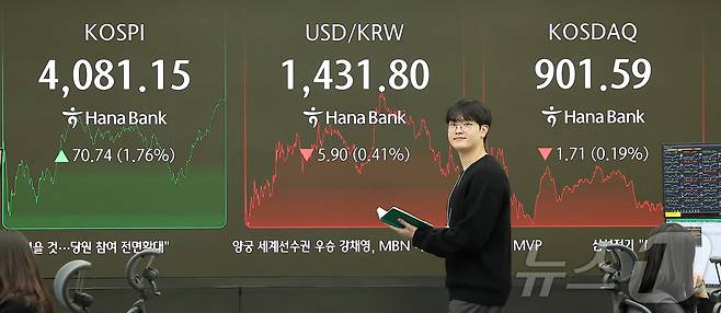 서울 중구 하나은행 본점 딜링룸 . /뉴스1 ⓒ News1