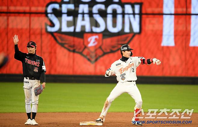 가을야구 타격 부진에 빠져 있던 심우준이 8회말 경기를 뒤집었다.