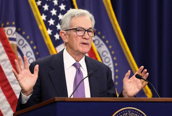 미국 연준이 금리 인하를 결정하면서 국내 코스피에 미칠 영향에도 관심이 쏠린다. 사진은 30일(한국시각) 금리 인하 관련 기자회견을 연 제롬 파월 미국 연준 의장. /사진=로이터