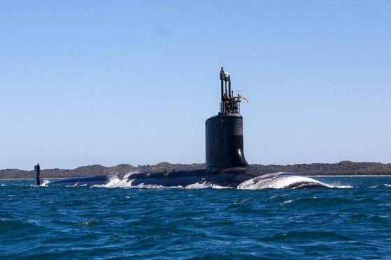 미 해군 버지니아급 핵추진 공격잠수함 ‘미네소타함’(SSN-783·7800t). 사진 제공=미 해군