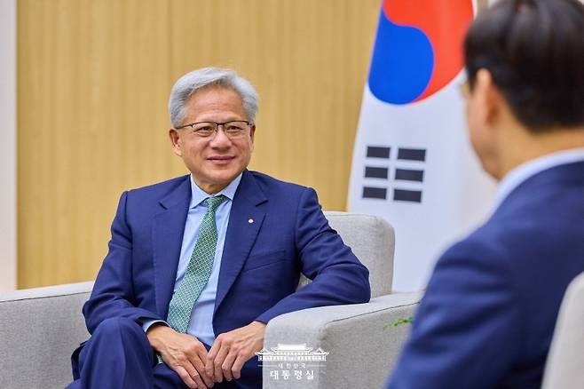 젠슨 황 엔디비아 CEO가 이재명 대통령을 만났다. 사진=대통령실