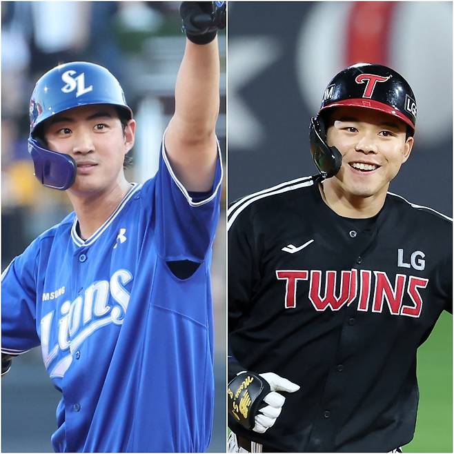 삼성 구자욱(왼쪽)과 LG 문성주. IS 포토