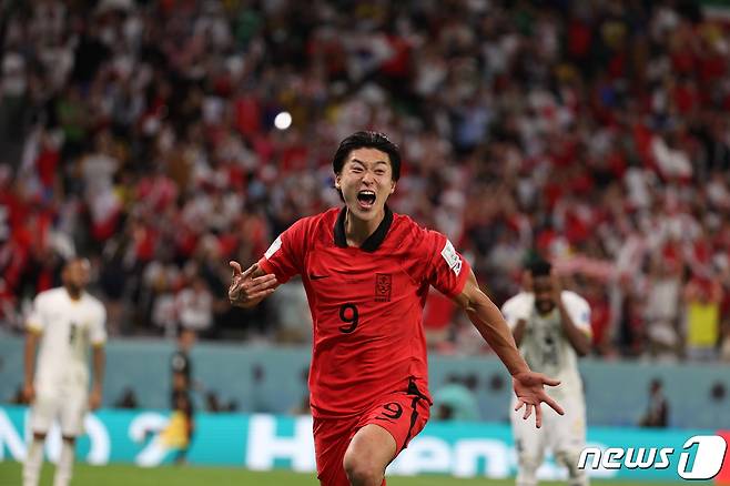 조규성이 1년 8개월 만에 대표팀에 복귀했다.. 2022.11.28/뉴스1 ⓒ News1 이광호 기자