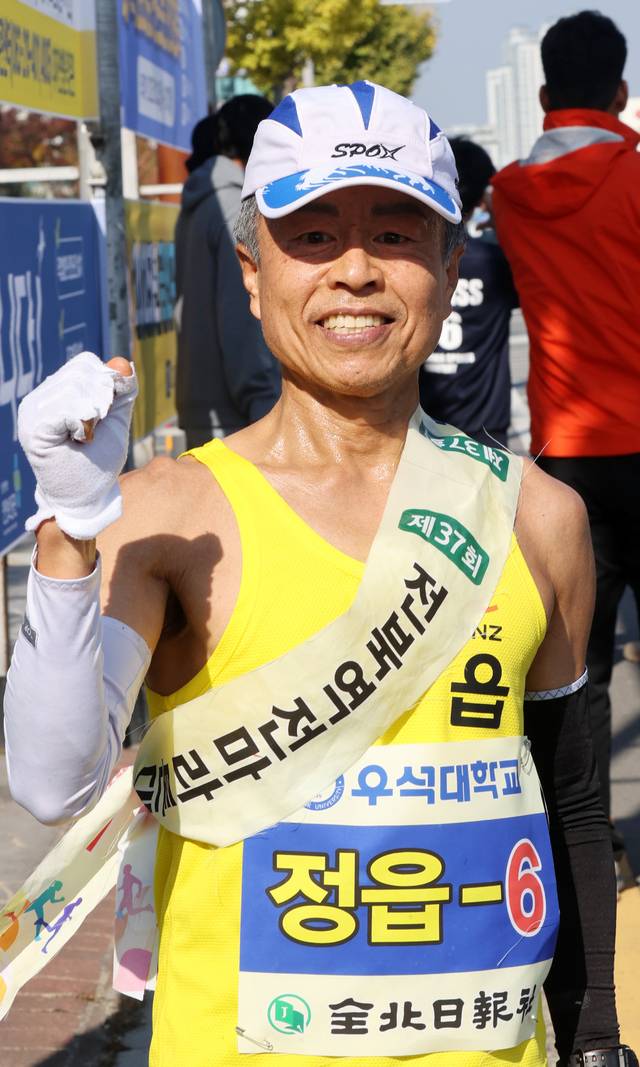 전북역전마라톤 진재덕 씨. 조현욱 기자.