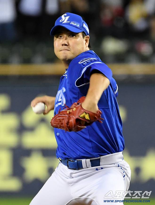 20일 잠실구장에서 열린 LG 트윈스와 삼성 라이온즈의 경기. 삼성 김태훈이 역투하고 있다. 잠실=박재만 기자 pjm@sportschosun.com/2025.09.20/