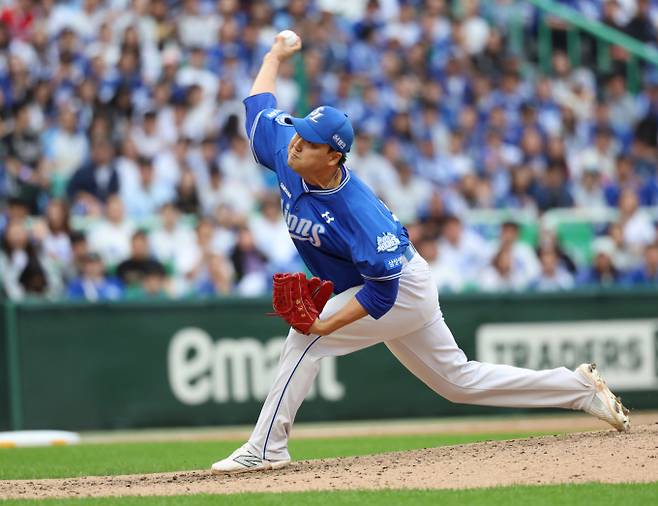 삼성 라이온즈 김태훈이 첫 자유계약선수 자격을 얻었으나 전망이 어둡다. 사진은 삼성에서 활약한 김태훈. /사진=뉴시스