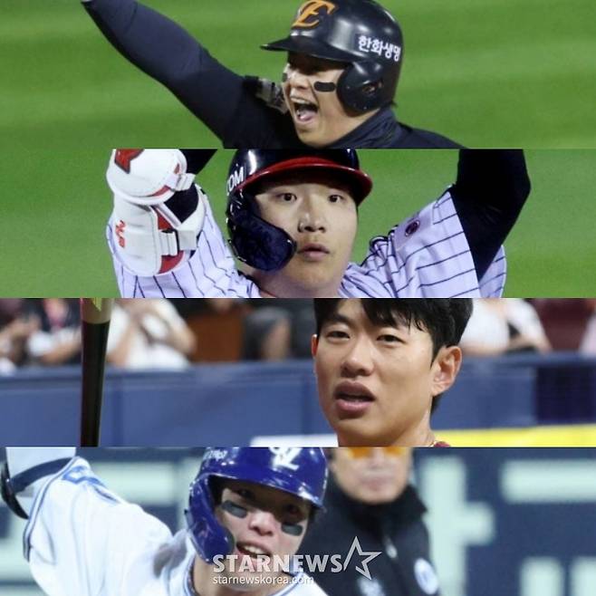 위에서부터 한화 노시환, LG 문보경, 키움 송성문, 삼성 김영웅. /사진=스타뉴스