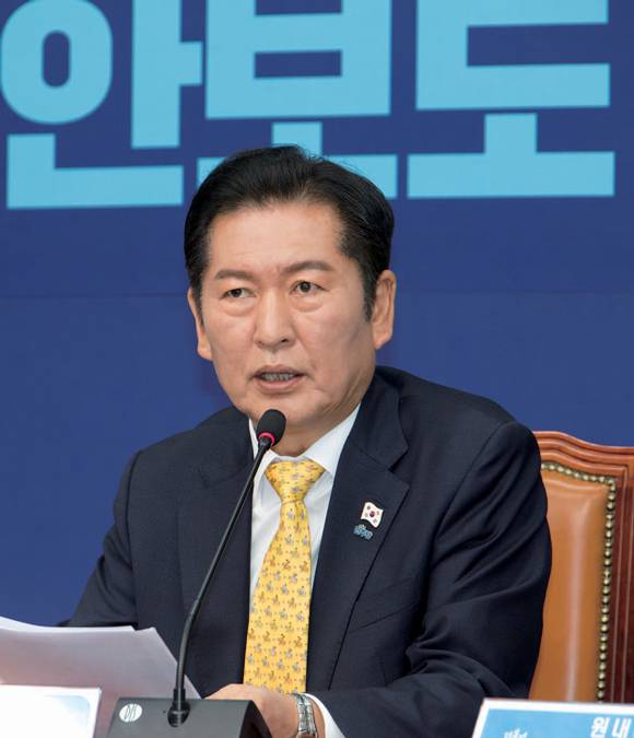 11월3일 서울 여의도 국회에서 열린 더불어민주당 최고위원회의에 참석한 정청래 대표 ⓒ시사저널 이종현