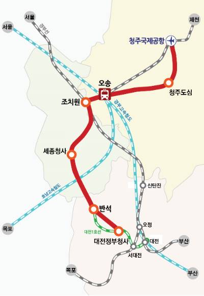 CTX 노선도. 충북도 제공