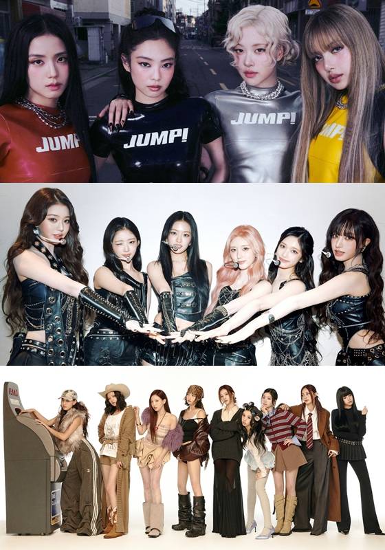 블랙핑크, 아이브, 트와이스(위부터) /사진=YG엔터테인먼트, 스타쉽 엔터테인먼트, JYP 엔터테인먼트