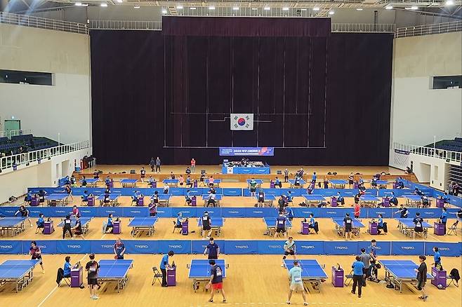탁구 디비전 리그 장면. 대한탁구협회
