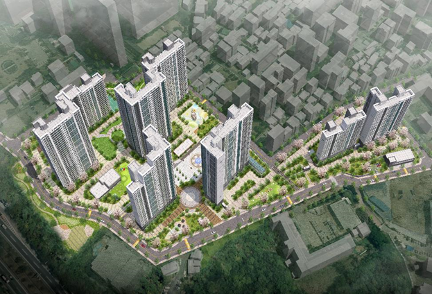 ▲P씨가 조합장인 수영구 소재 정비구역 조감도.ⓒ부산시 정비사업 통합 홈페이지