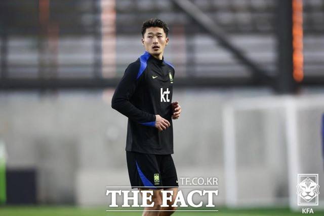 오랜 부상을 딛고 18개월 만에 대표팀에 합류한 공격수 조규성./KFA