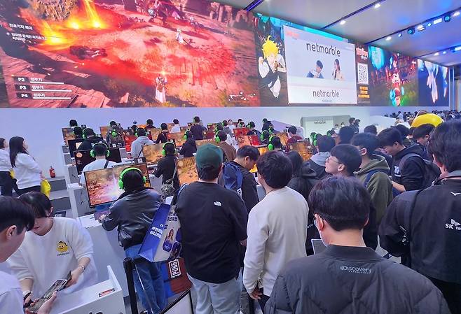 지스타 2025 넷마블 시연 부스 풍경 (사진=최은상)