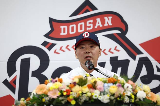 ▲ 김원형 감독은 두산이 2년 내 우승 도전을 하겠다는 의미로도 해석될 수 있다 ⓒ연합뉴스