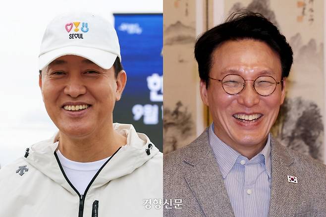 오세훈 서울시장(왼쪽)과 김민석 국무총리. 한수빈·성동훈 기자