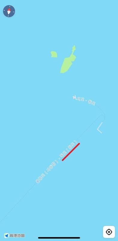 중국 알리바바가 운영하는 지도 앱 '가오더'에 독도가 표기돼 있는 모습. /가오더 캡처