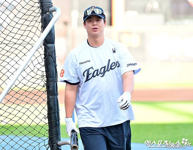 2025시즌 32홈런을 쏘아 올린 한화 이글스 4번타자 노시환. 사진 엑스포츠뉴스 DB
