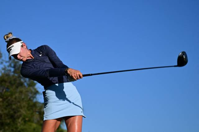 티샷을 하고 있는 넬리 코르다. 사진 제공=AFP연합뉴스