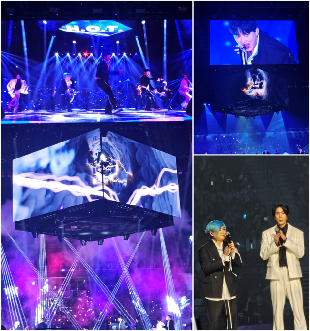 그룹 H.O.T.가 6년 만에 완전체 무대를 선보였다. 유수경 기자