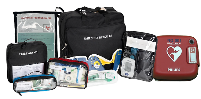 대한항공이 탑재한 기내 의료기기들. 대한항공 제공