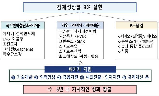‘초혁신경제 15대 선도프로젝트 추진계획’ 체계도. 관계부처합동 자료 갈무리