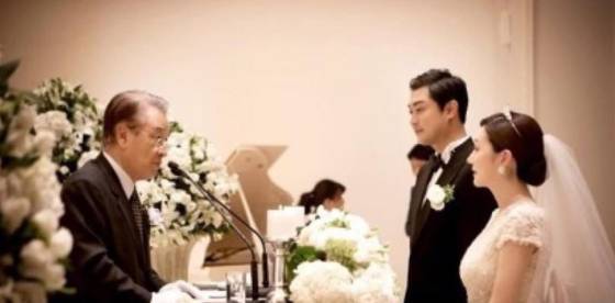 배우 여현수, 정하윤 결혼식 주례를 맡은 고 이순재 /사진=여현수 SNS