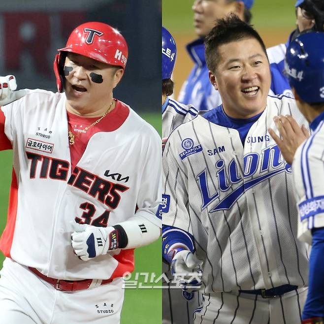 2024년 한국시리즈 당시 KIA 최형우와 2014년 한국시리즈 당시 삼성 최형우. IS 포토