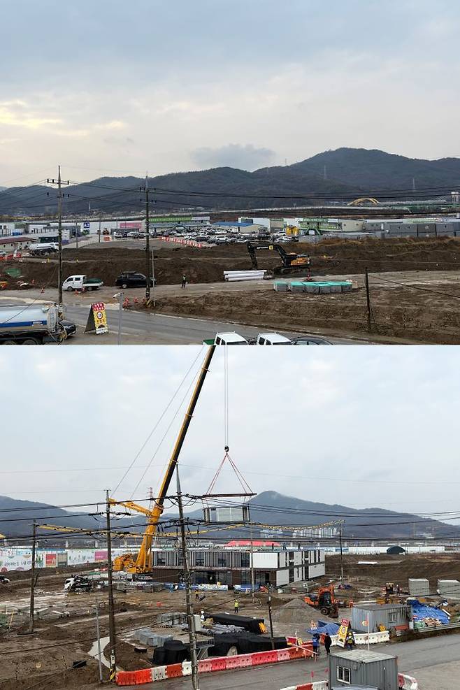 남양주왕숙 1공구 건설현장 전경(위). 안전보건센터가 지어지고 있다.ⓒ데일리안 배수람 기자