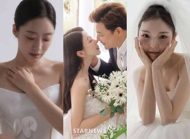 (왼쪽부터) 함은정, 원진서-윤정수, 박진주 /사진=SNS