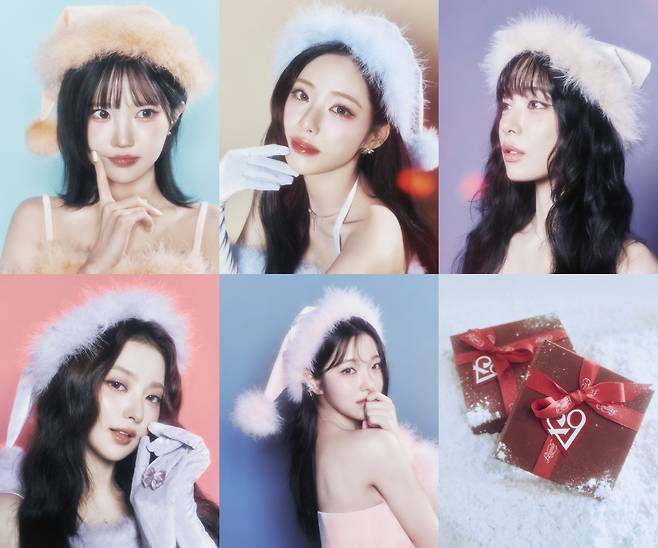 프로미스나인 '하얀 그리움' 티저 사진. (왼쪽 위부터 시계방향으로) 멤버 송하영, 박지원, 이채영, 백지헌, 이나경. 사진 제공=어센드