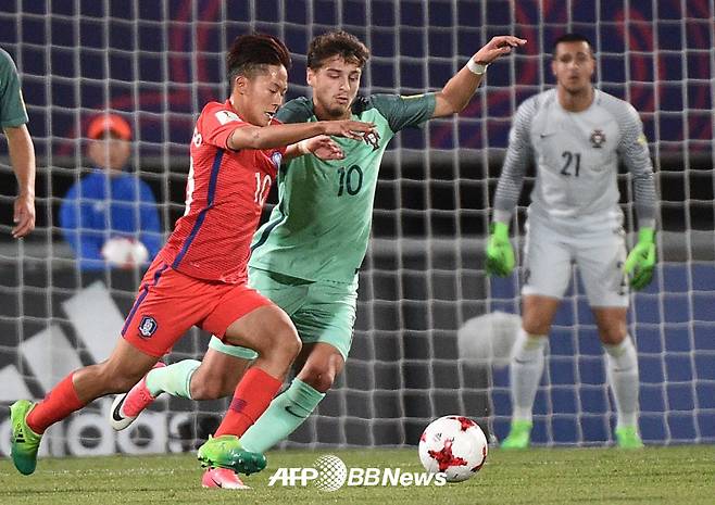 지난 2017 FIFA U-20 월드컵 당시 이승우. /AFPBBNews=뉴스1