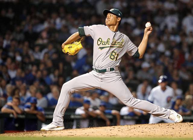 메이저리그 오클랜드 시절 왕웨이중. AP연합뉴스