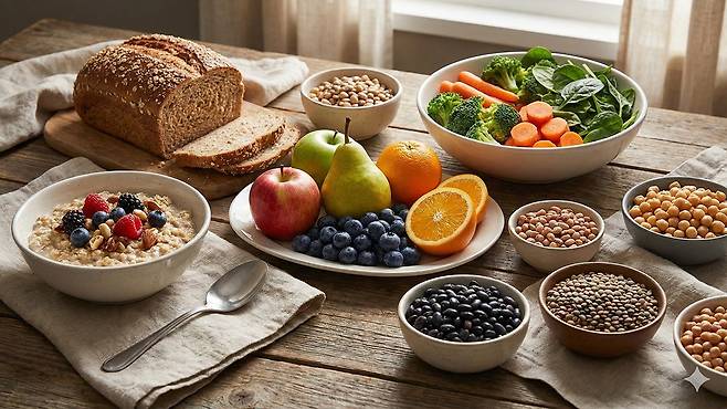 수용성 식이섬유는 소화관에서 콜레스테롤을 흡착, 배출하는 역할을 한다|출처: Gemini